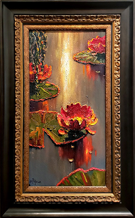 Bob Pejman - Red Lilies 24x12 original oil
